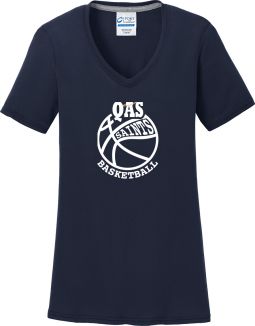 Port & Company Ladies V-Neck Tee, Navy